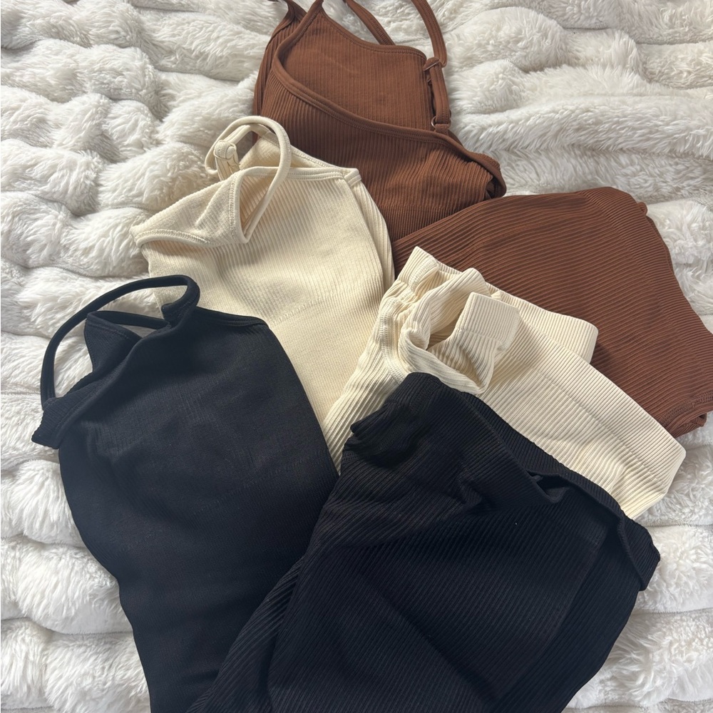 Ribbed athletic rompers